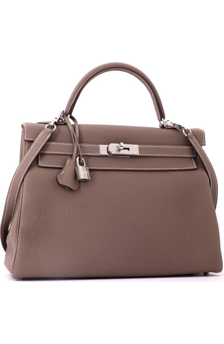 Pre-Owned Hermes Kelly Handbag Grey Togo with Palladium Hardware 32, Alternate, color, Etoupe