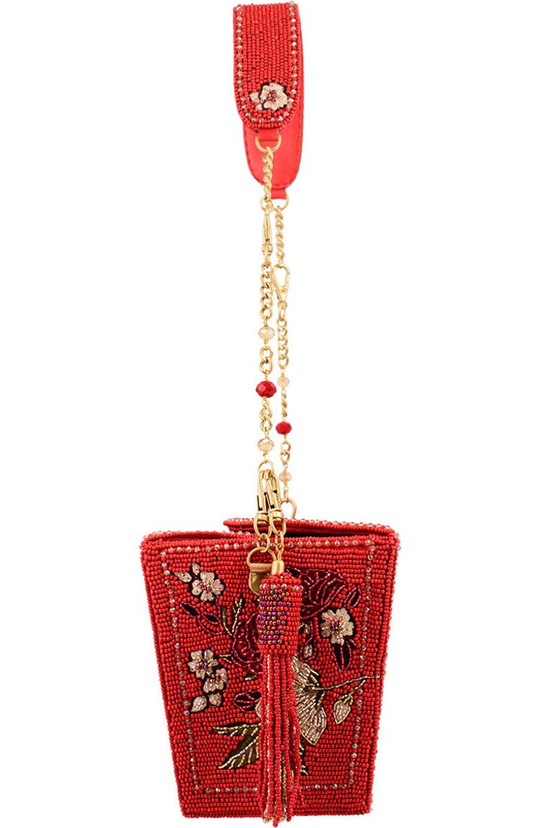 Mary Frances Accessories Scarlet Bloom Crossbody Handbag, Alternate, color, Red