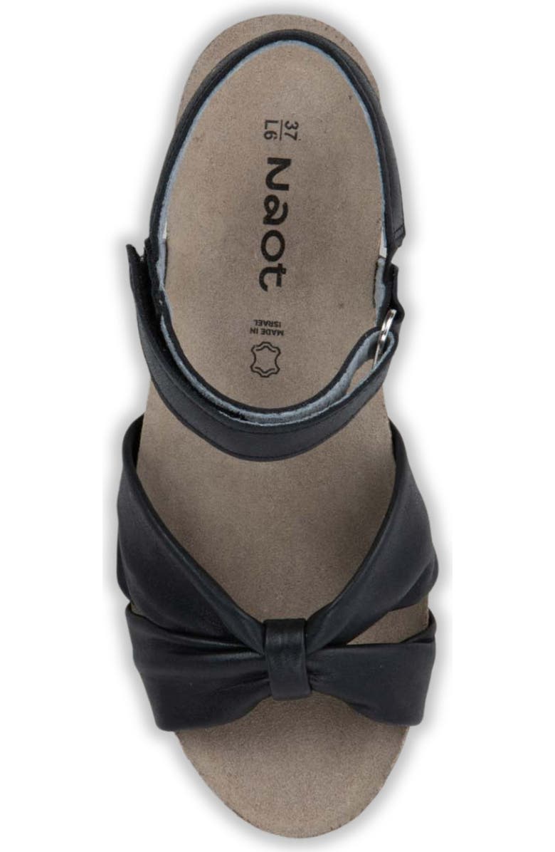 Naot Madame Ankle Strap Platform Wedge Sandal, Alternate, color, Black Shiny Leather