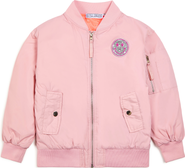 Little Chicken Girls' Sequin Lightning Bolt Bomber Jacket