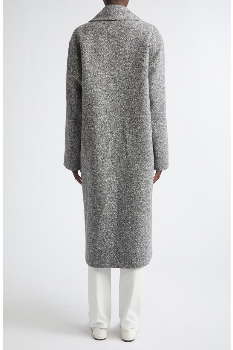 Notch Lapel Alpaca & Wool Blend Coat, Alternate, color, GRAPHITE MULTI