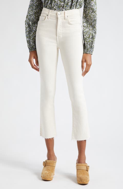 Carly High Waist Raw Hem Kick Flare Jeans