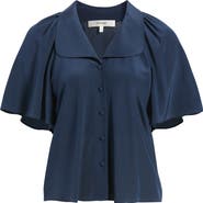 FRAME Gala Silk Short Sleeve Shirt