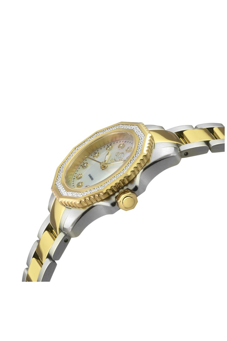 Cortina Mother-of-Pearl Diamond Two-Tone Bracelet Watch, 30mm - 0.144ct., Alternate, color, TWO TONE IPYGSS