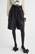 Valentino Bow Waist Wool & Mohair Bermuda Shorts