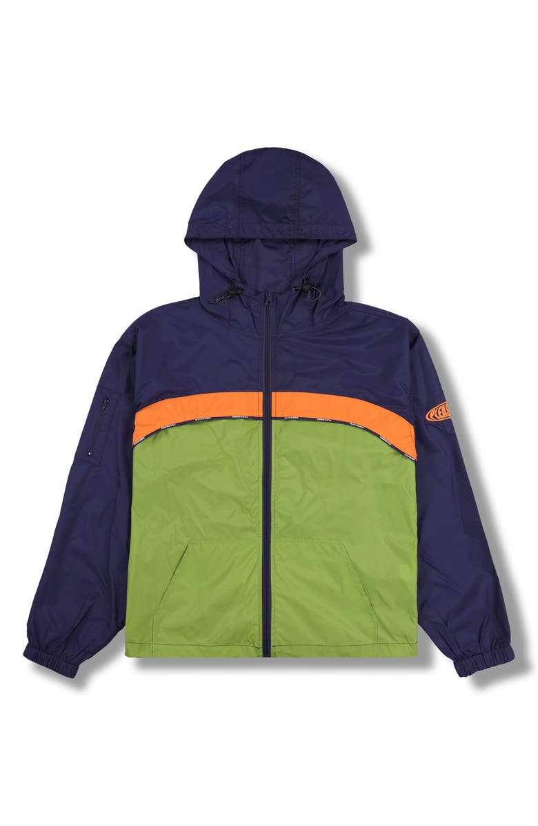 PLEASURES Spirit Hooded Nylon Windbreaker, Alternate, color, Purple