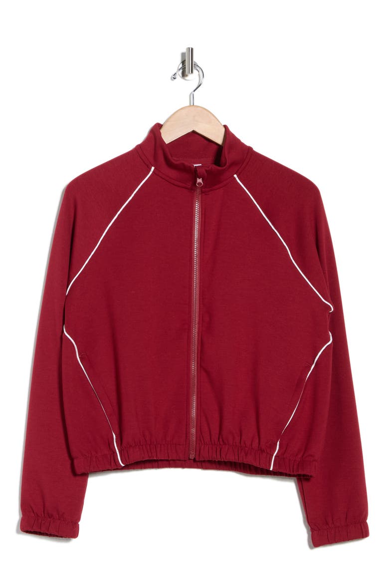 SoftLite Moonlight Zip Bomber Jacket, Alternate, color, CHERRY ROYALE-WHITE