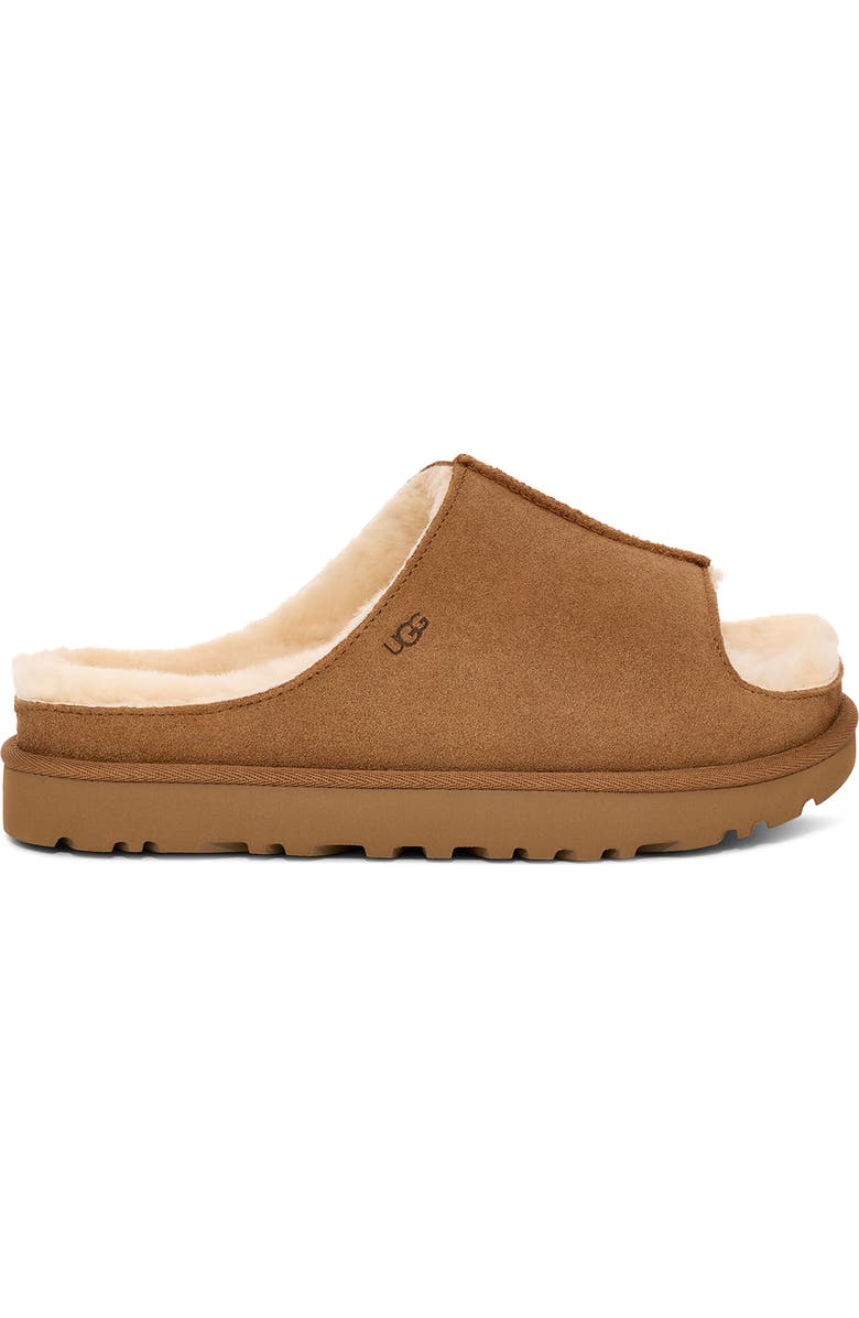UGG<sup>®</sup> Greenport Genuine Shearling Lined Platform Slide Sandal, Alternate, color, Chestnut