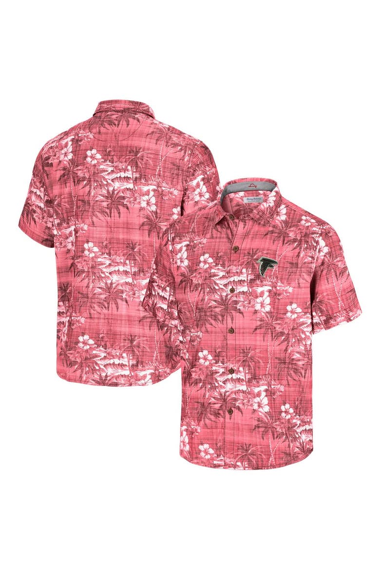 Men's Tommy Bahama Red Atlanta Falcons Coconut Point Isla Palmetta Camp Button-Up Shirt, Main, color, Red