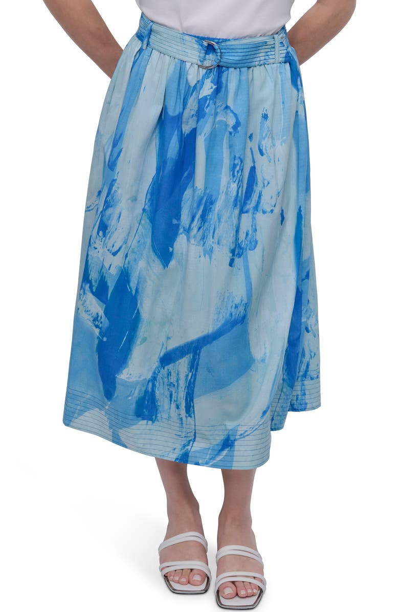DKNY Belted Parachute Midi Skirt, Main, color, 