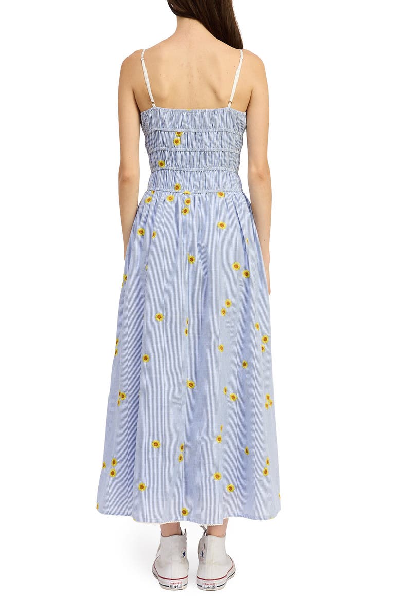 Sonnie Embroidered Detail Stripe Maxi Dress, Alternate, color, BLUE YELLOW