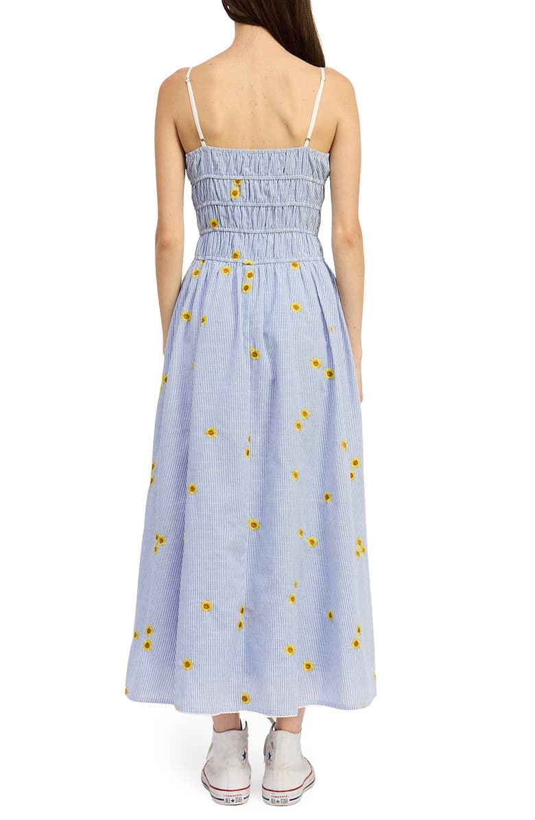 JACQUIE THE LABEL Sonnie Embroidered Detail Stripe Maxi Dress, Alternate, color, Blue Yellow