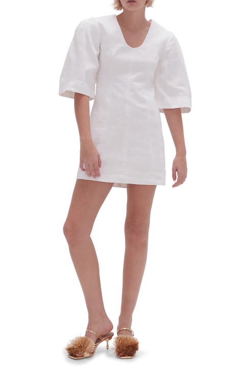 Hunter Cutout Twist Back Linen Blend Minidress