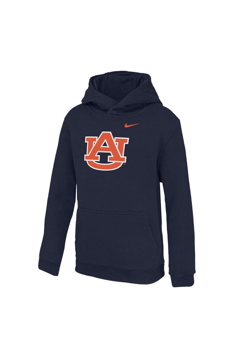 Nike Youth Nike Navy Auburn Tigers Club Fleece Pullover Hoodie, Main, color, Navy