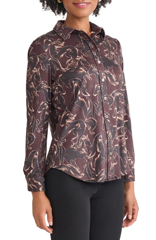 Jones New York Long Sleeve Button-up Shirt In Red