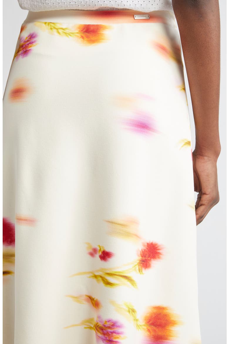 Blurred Print A-Line Skirt, Alternate, color, MASCARPONE/ RED/ CHERIS