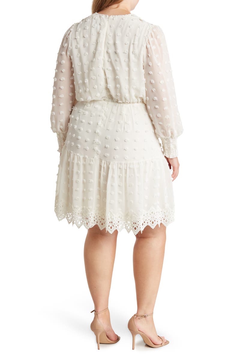 BY DESIGN Rina Lace Long Sleeve Dress, Alternate, color, Ivory