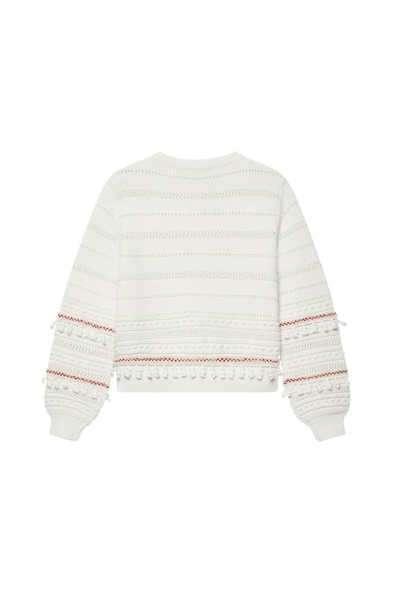 Cotton Blend Tassel Cardigan, Alternate, color, Ivory