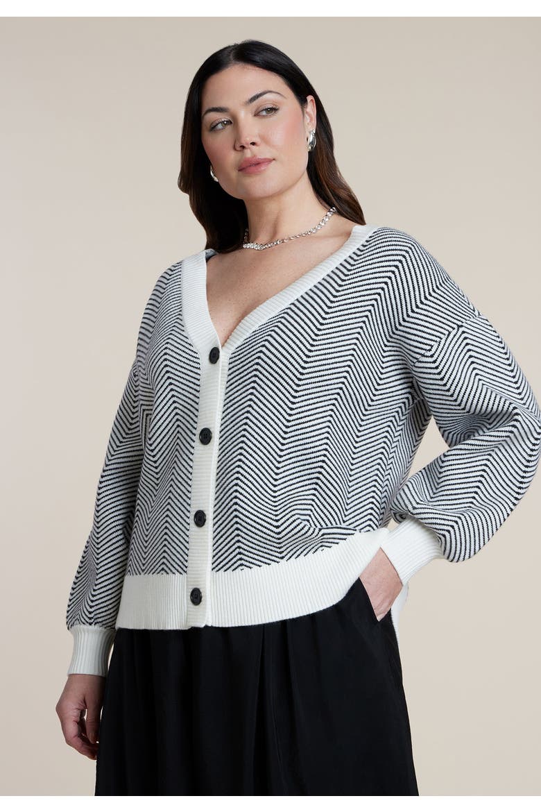 Intarsia Cardigan, Main, color, CHEVRON ROW