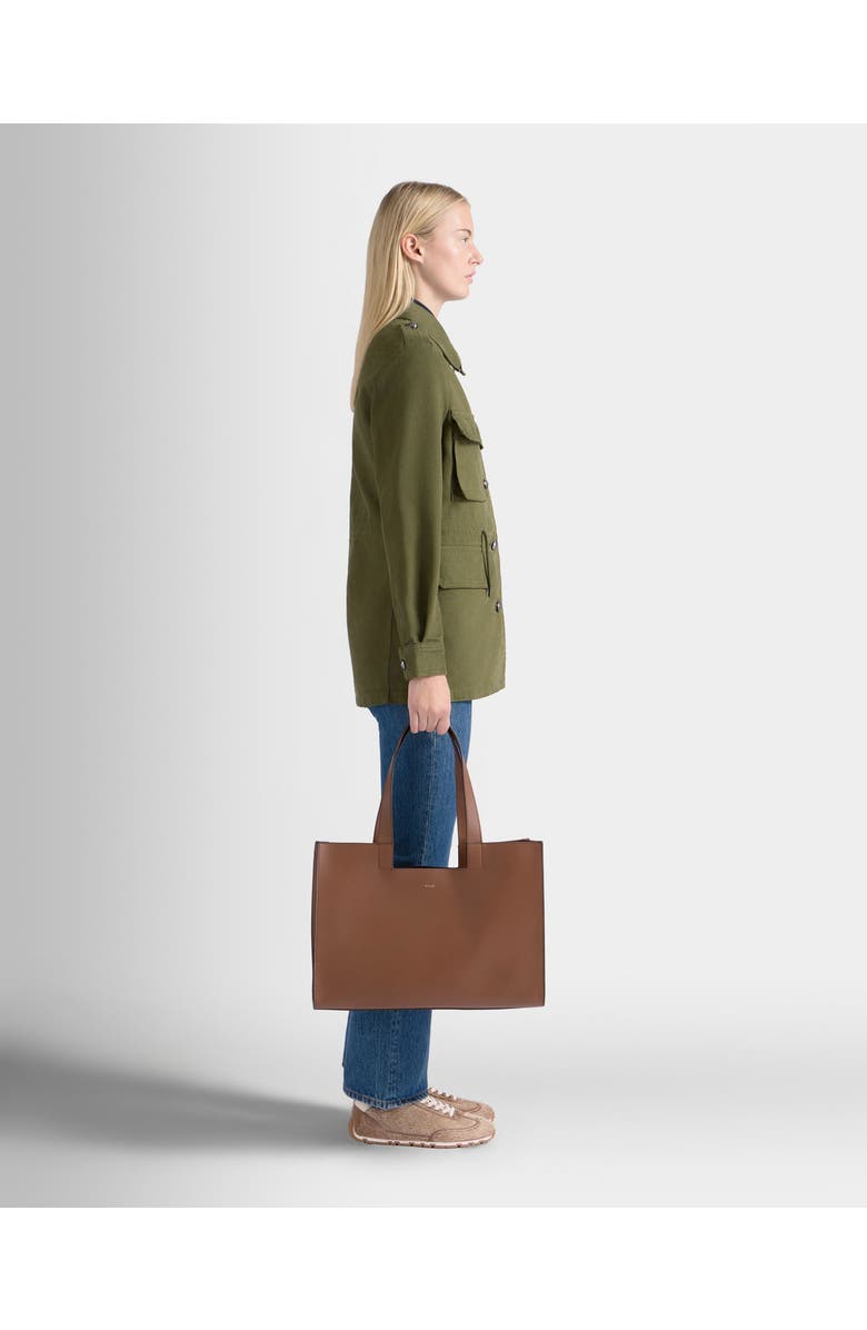 Bally Easy Bally Tote Bag in Leather and Plain Finish, Alternate, color, Brown