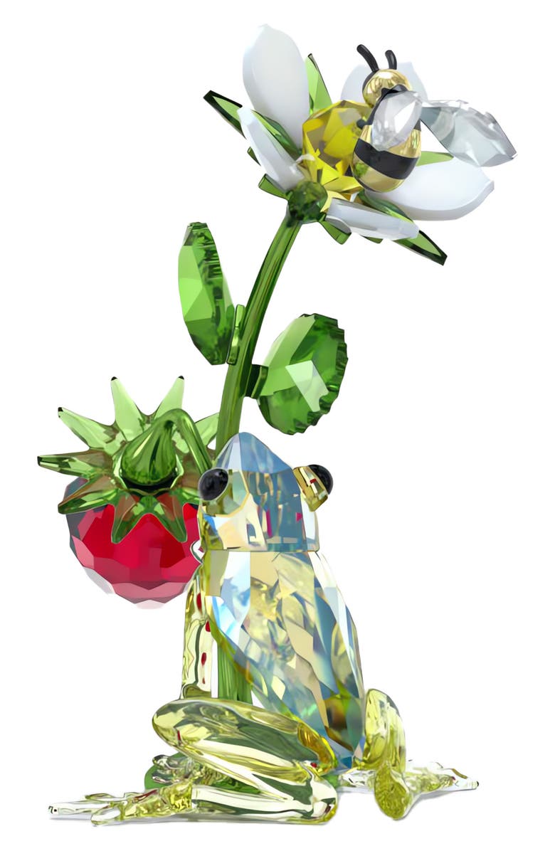 Swarovski Idyllia Frog, Bee & Strawberry Crystal Figurine, Alternate, color,