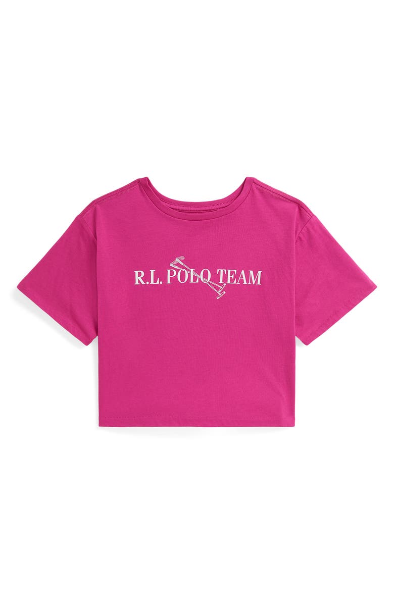 Polo Ralph Lauren Kids' Logo Graphic T-Shirt, Main, color, College Pink