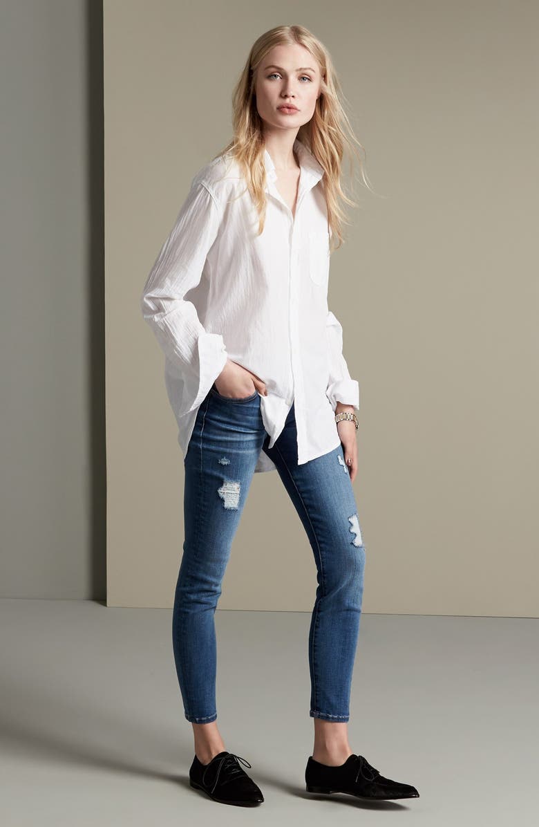 Current/Elliott 'The Stiletto' Destroyed Skinny Jeans, Alternate, color,