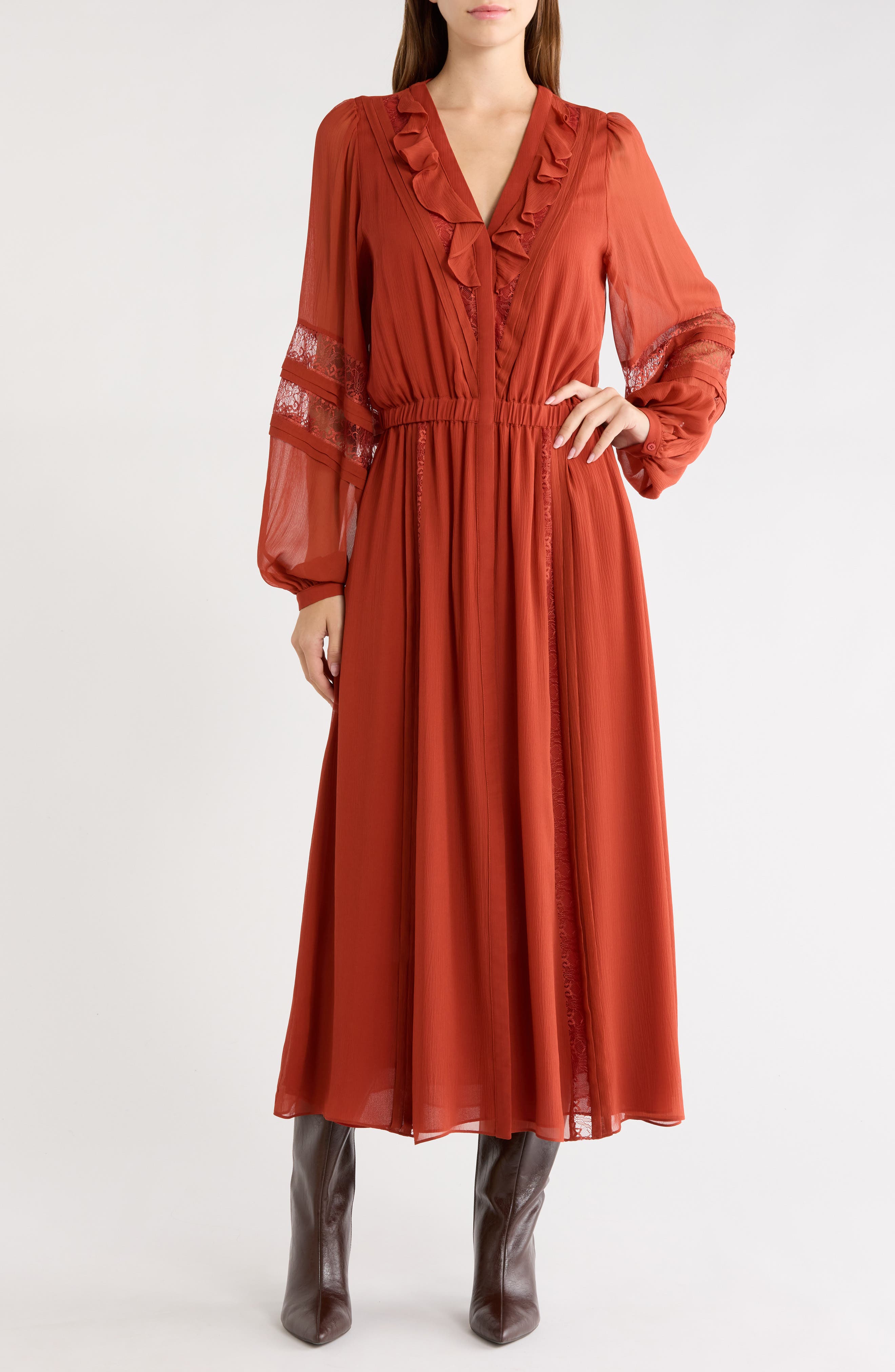 Connie Ruffled Silk Dress