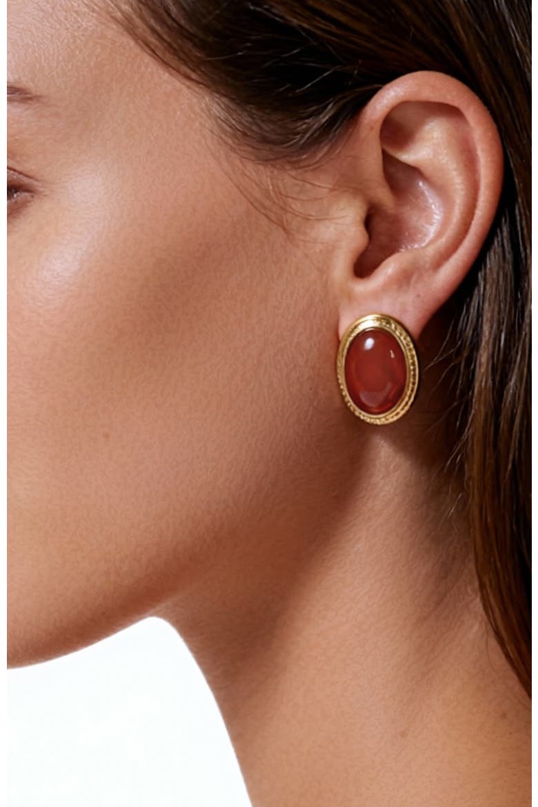 Babylon Earrings, Alternate, color, Red