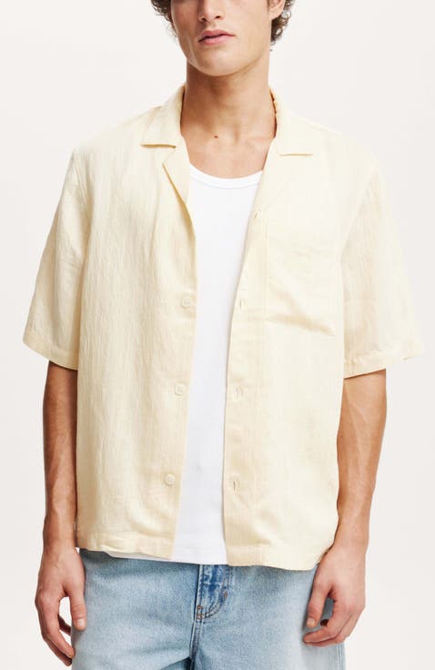 ★OAMC★ Celsian Short Sleeve T-Shirt Light Yellow 23E28OAJ0 Port & Co Adult Male Men Heather Short Sleeves T-Shirt