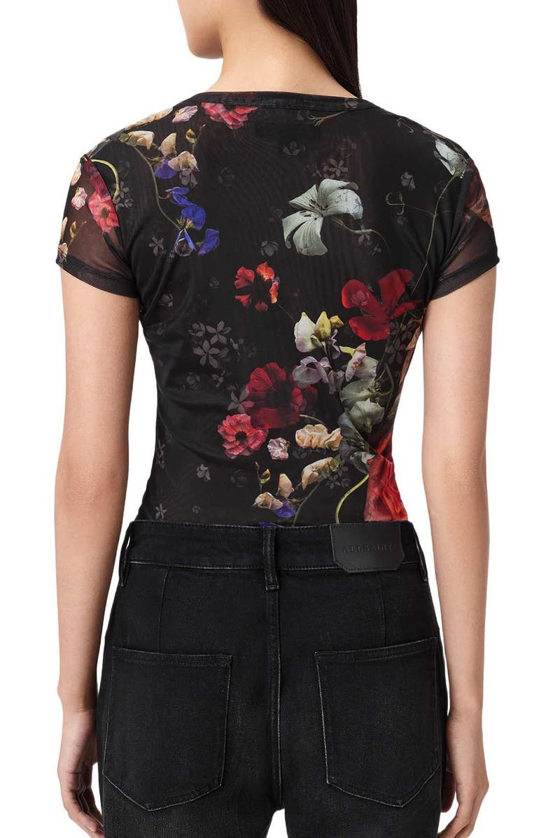 AllSaints Ellie Mesh T-Shirt, Alternate, color, Haze Black
