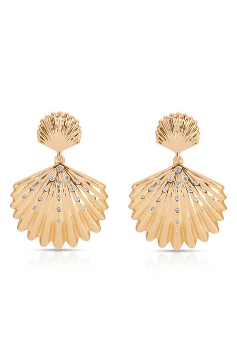 Sun Drenched Shell Drop Earrings
