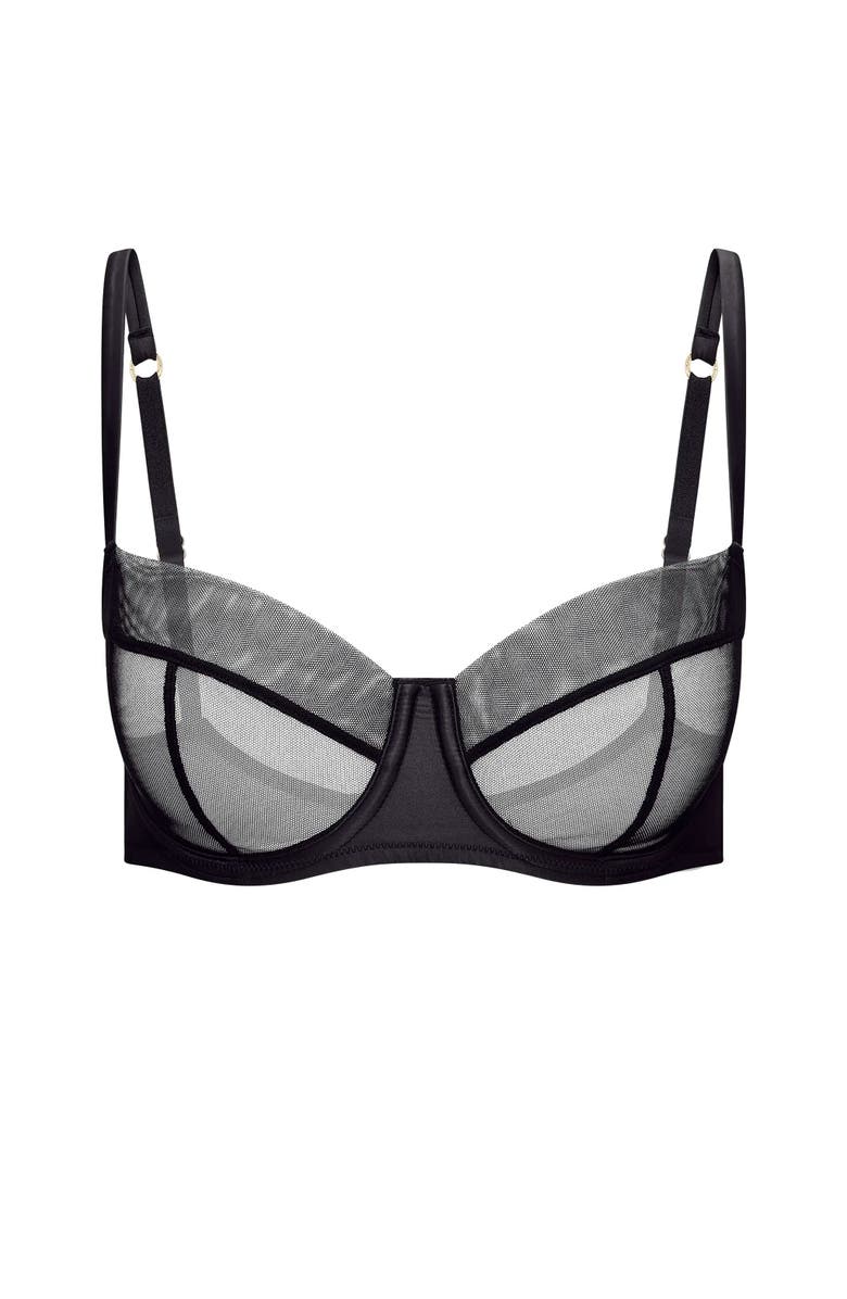 Adore Me Brittani Unlined Balconette Bra, Alternate, color, Black