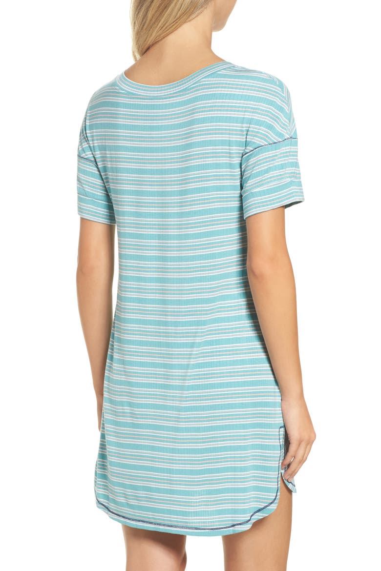Intimates Rib Sleep Shirt, Alternate, color, HOLLY STRIPE
