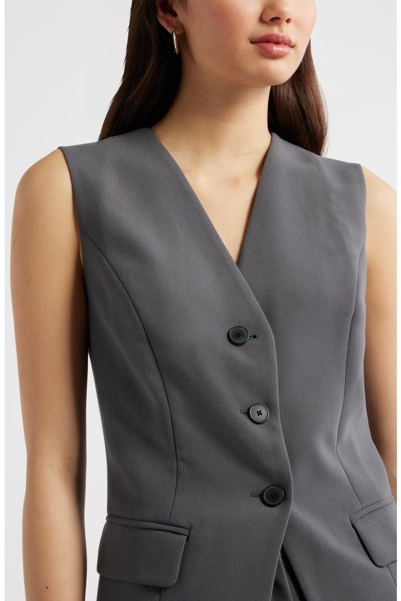 Icon Twill Relaxed Vest, Alternate, color, GREY MAGNET