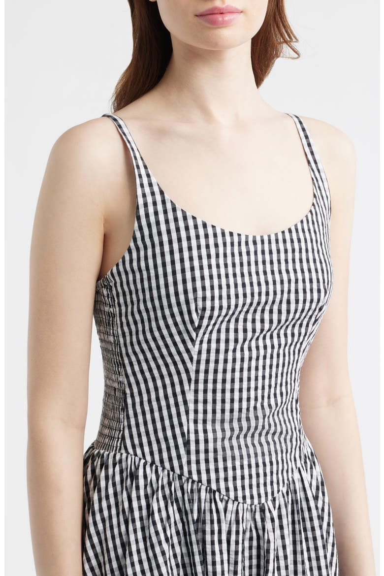 Chiara Cotton Gingham Dress, Alternate, color, BLACK TEXTURED GINGHAM