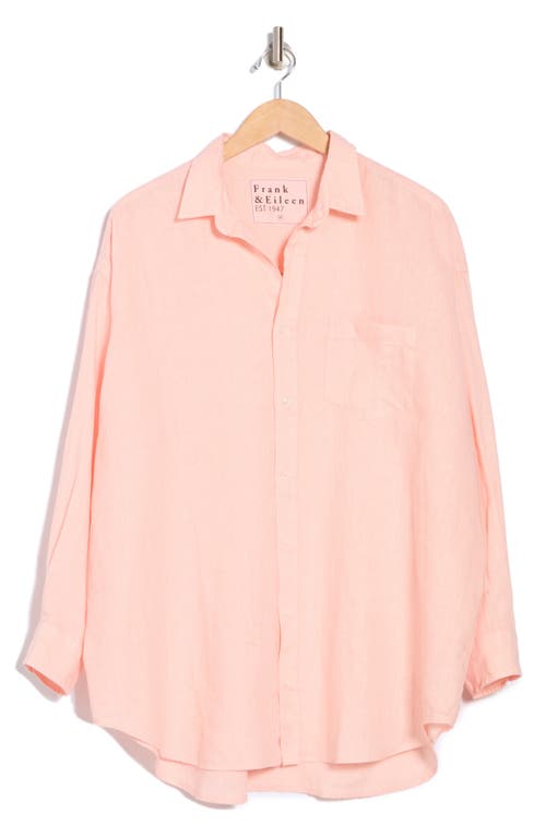 Frank & Eileen Mackenzie Oversize Linen Button-up Shirt In Pink