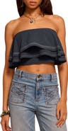 Ramy Brook Poppy Ruffle Strapless Crop Top