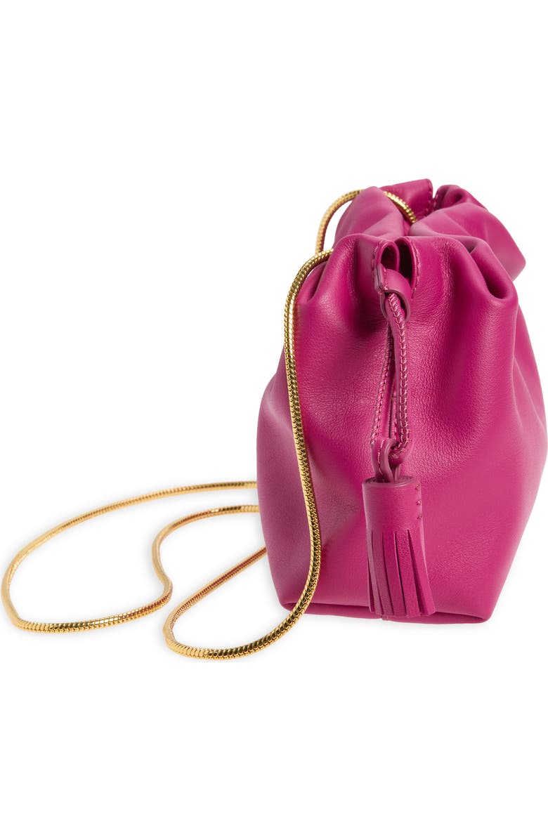 Veronica Beard Small Stash Leather Bag, Alternate, color, Berry