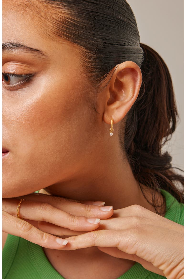Belle Pearl Hoops, Alternate, color, Pearl