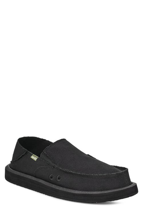 Sanuk Donny Canvas Slip-on In Black
