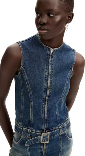 jen　Deuxieme dignity sleeveless Desigual Danas Sleeveless Denim Jumpsuit | Nordstrom