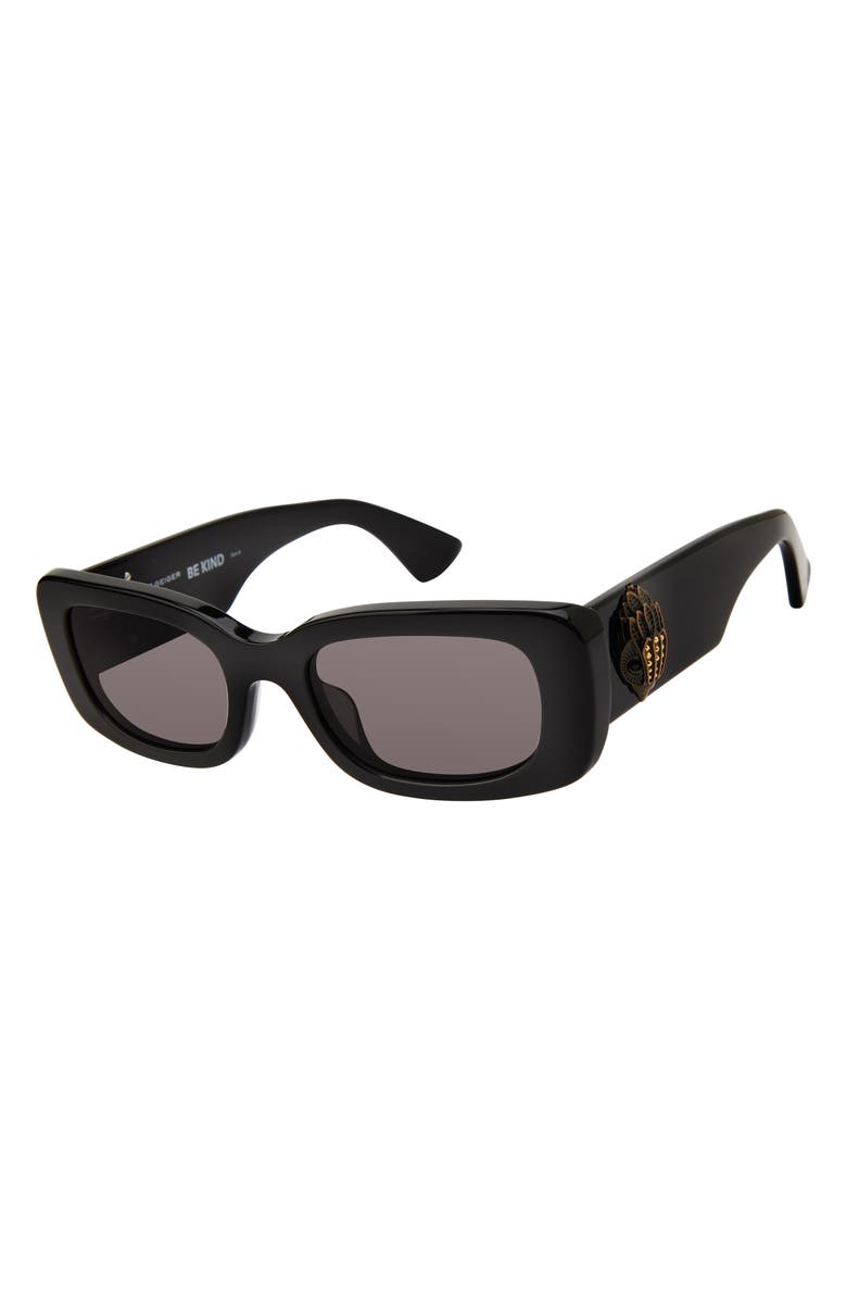Kurt Geiger London 52mm Rectangular Sunglasses, Alternate, color, Black/ Smoke
