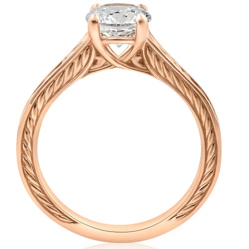 Bliss Diamond 1ct Diamond Solitaire 14k Gold   Engagement Ring Art Deco Lab Grown In 14k Rose Gold