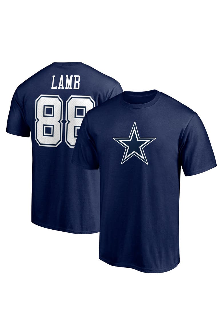 Men's Fanatics Branded CeeDee Lamb Navy Dallas Cowboys Team Player Icon Name & Number T-Shirt, Main, color, Navy