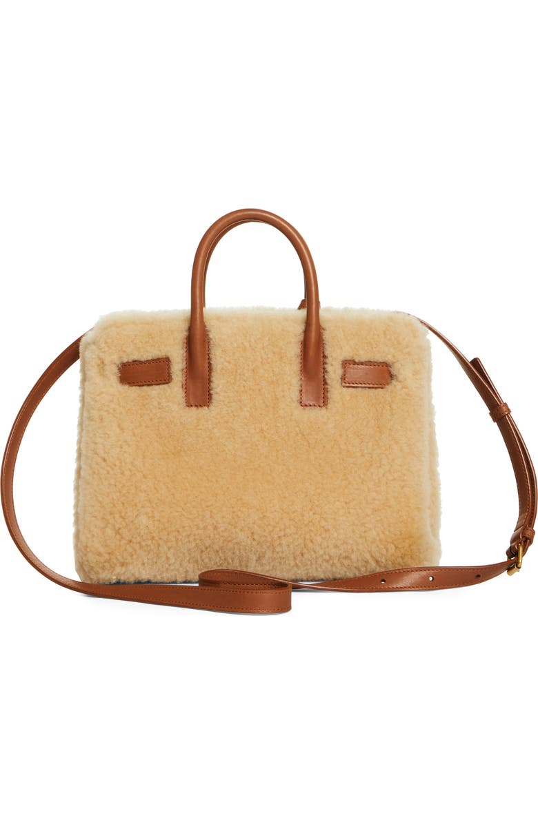Saint Laurent Nano Sac de Jour Genuine Shearling Tote, Alternate, color,