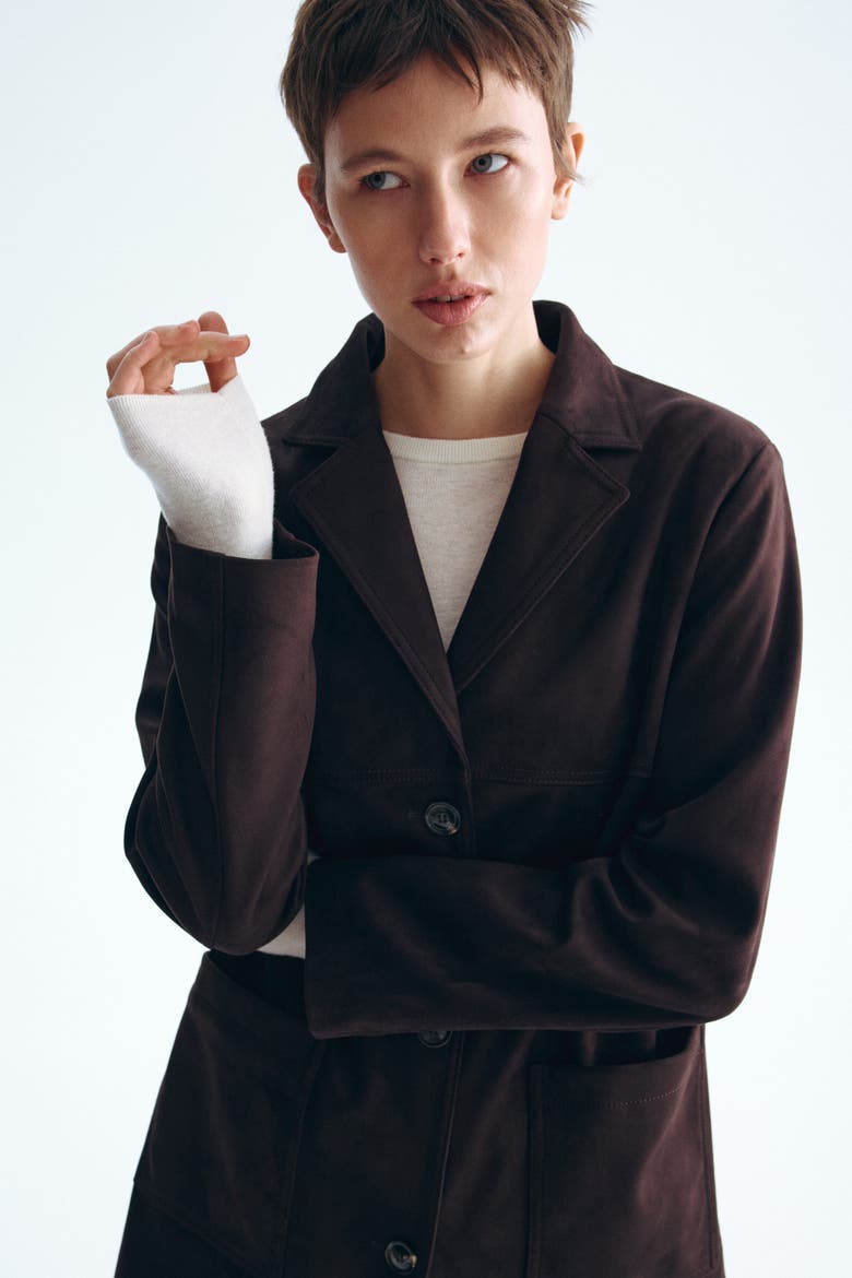 Knee-length Coat, Alternate, color, Dark brown