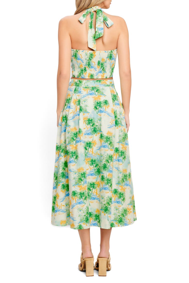 Halter Top & Midi Skirt Set, Alternate, color, IVORY GREEN