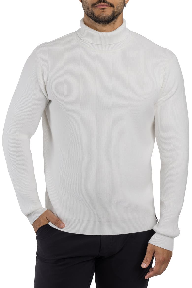 Ribbed Turtleneck Sweater, Main, color, OFF WHITE