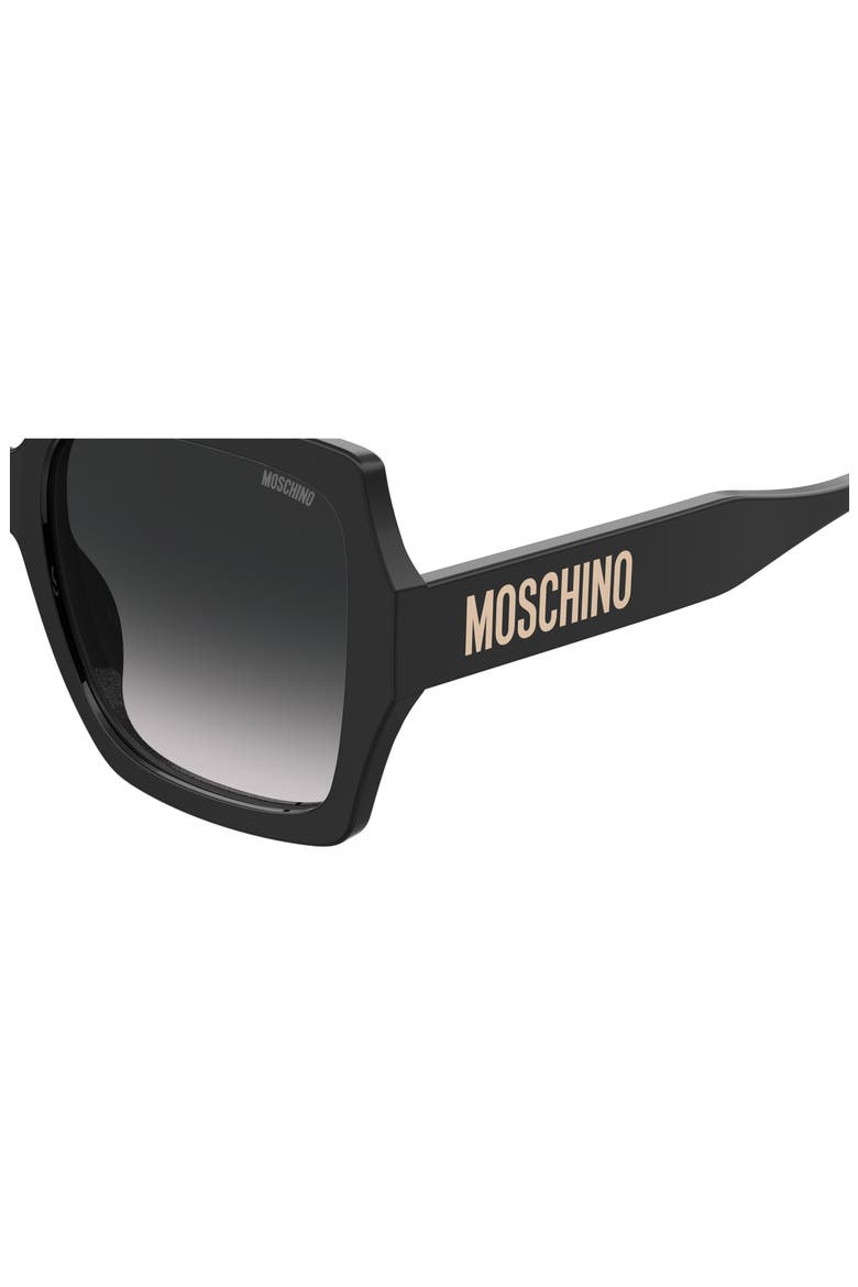 56mm Gradient Square Sunglasses, Alternate, color, BLACK